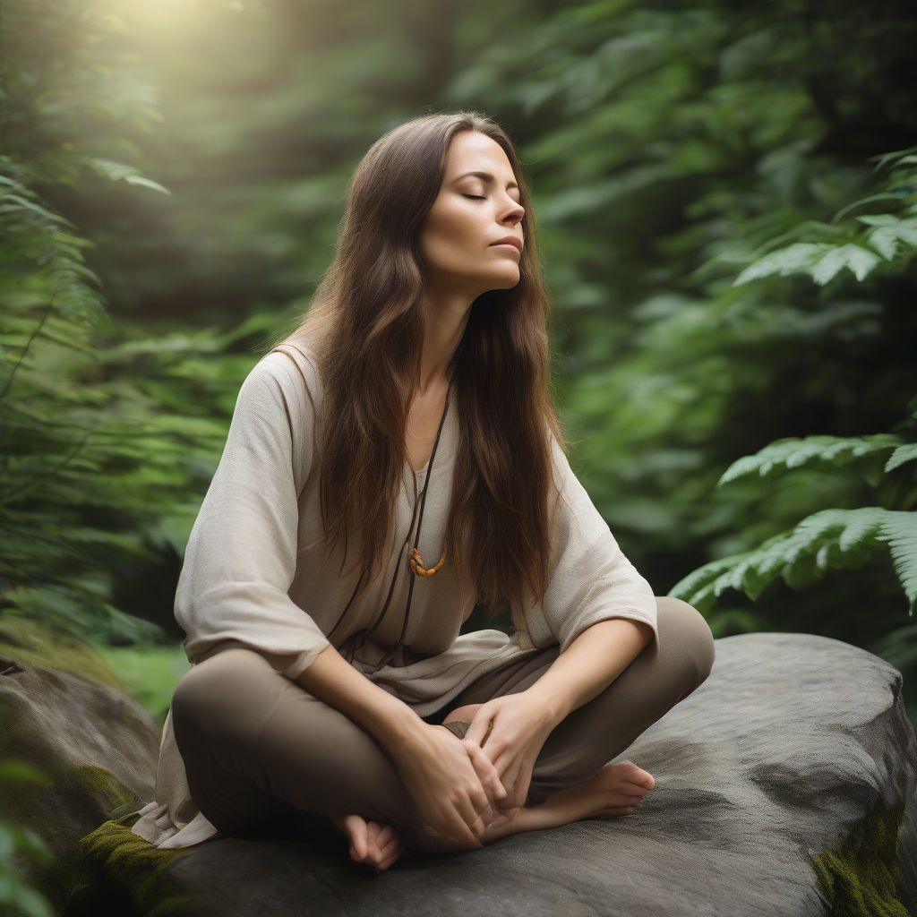 Woman Meditating in Nature